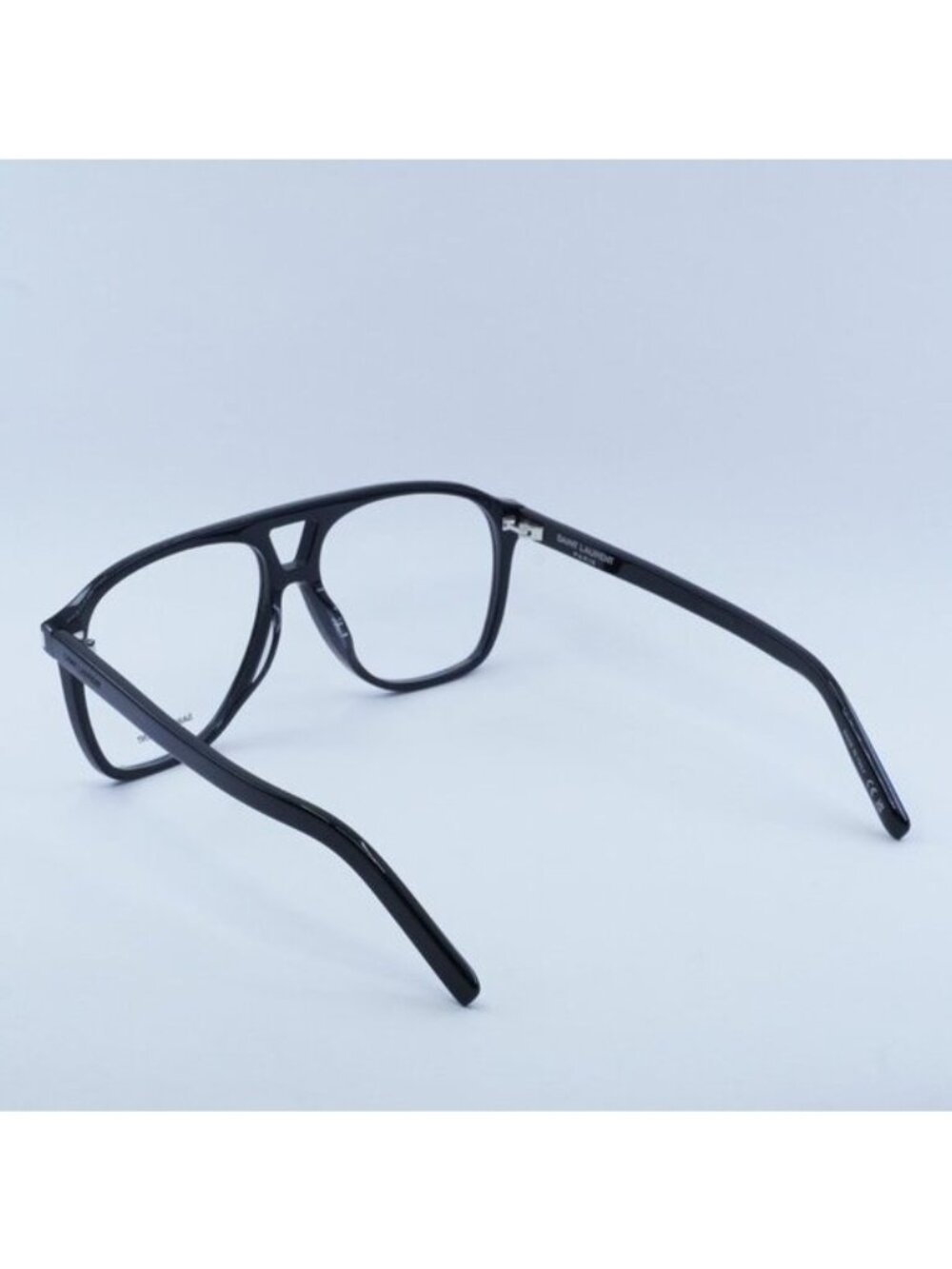 Saint Laurent SL596 DUNE OPT 001 Eyeglasses Shiny Black 58mm Aviator Frame - Picture 10 of 11